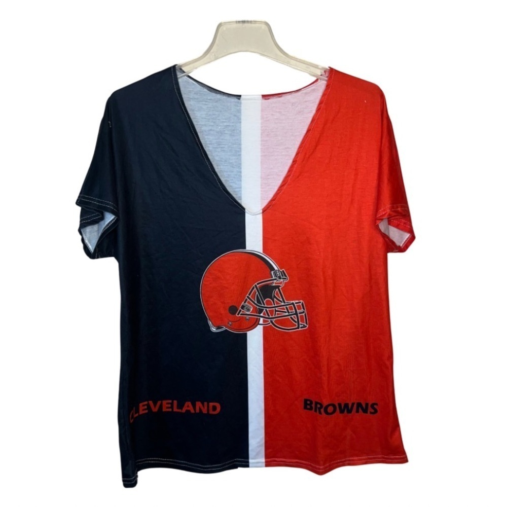 Cleveland Browns V-neck T-shirt Size Large